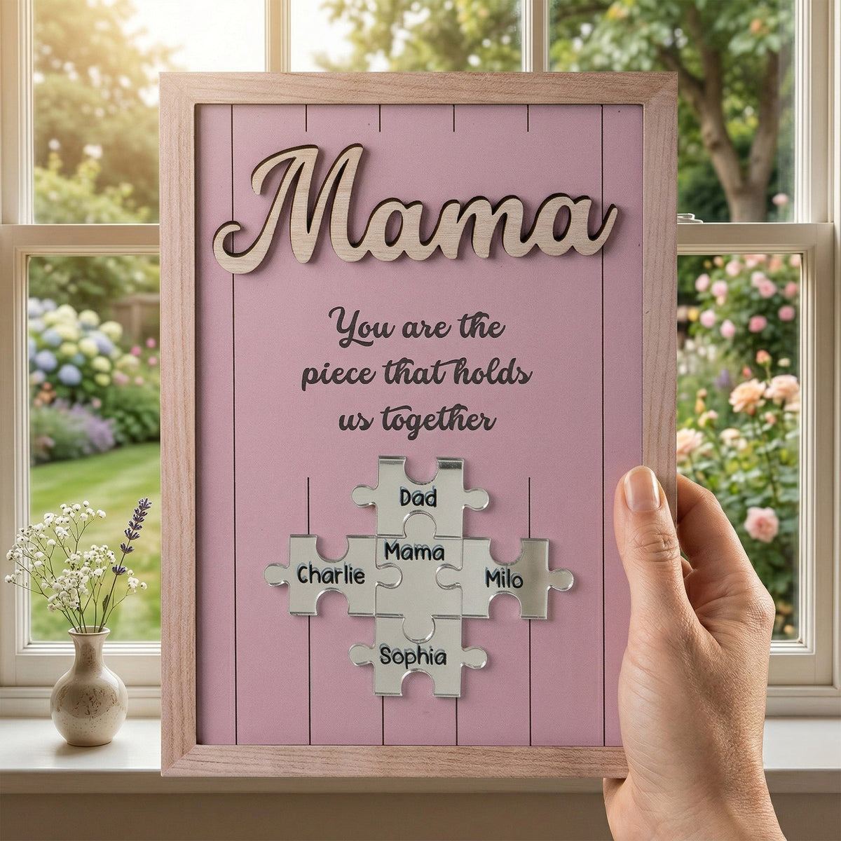 You‘re The Piece That Holds Us Together-Personalized Wooden Plaque-Mother's day gift