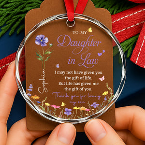 To My Daughter In Law - Personalized  Glass Ornament - Gift For Daughter In Law