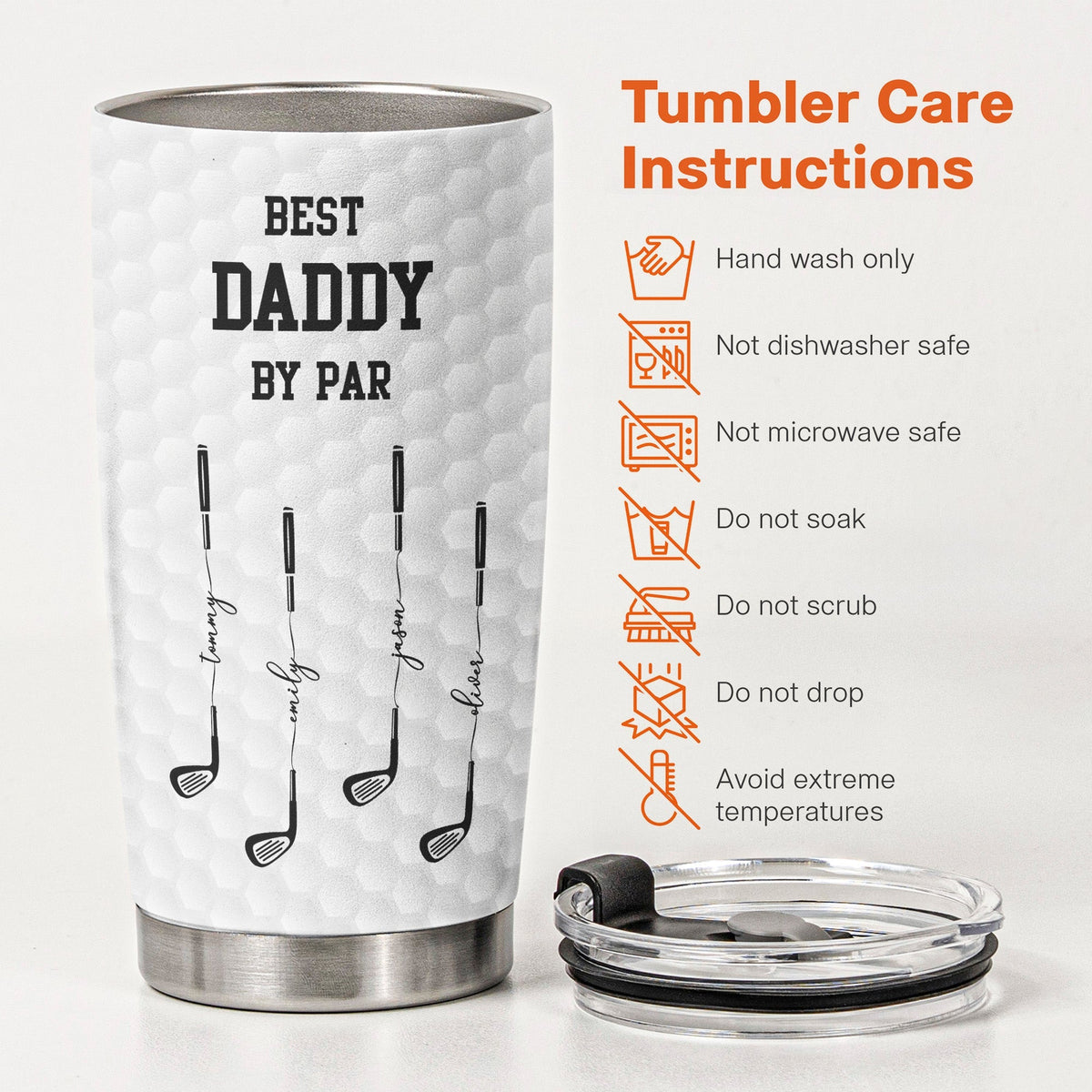 Father's Day Gifts, Best Dad By Par, Best Grandpa By Par - Personalized Tumbler