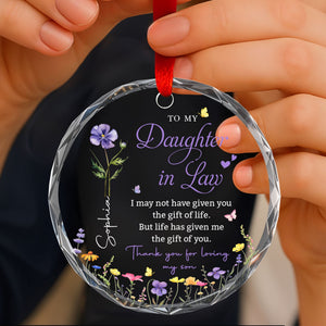 To My Daughter In Law - Personalized  Glass Ornament - Gift For Daughter In Law