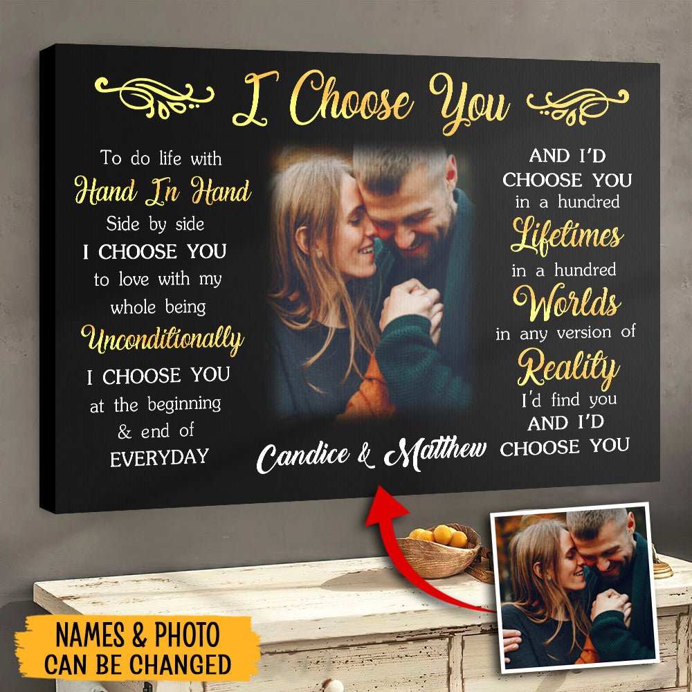 I Choose You Black Poster - Capture Your Love Story with Personalized Anniversary Poster