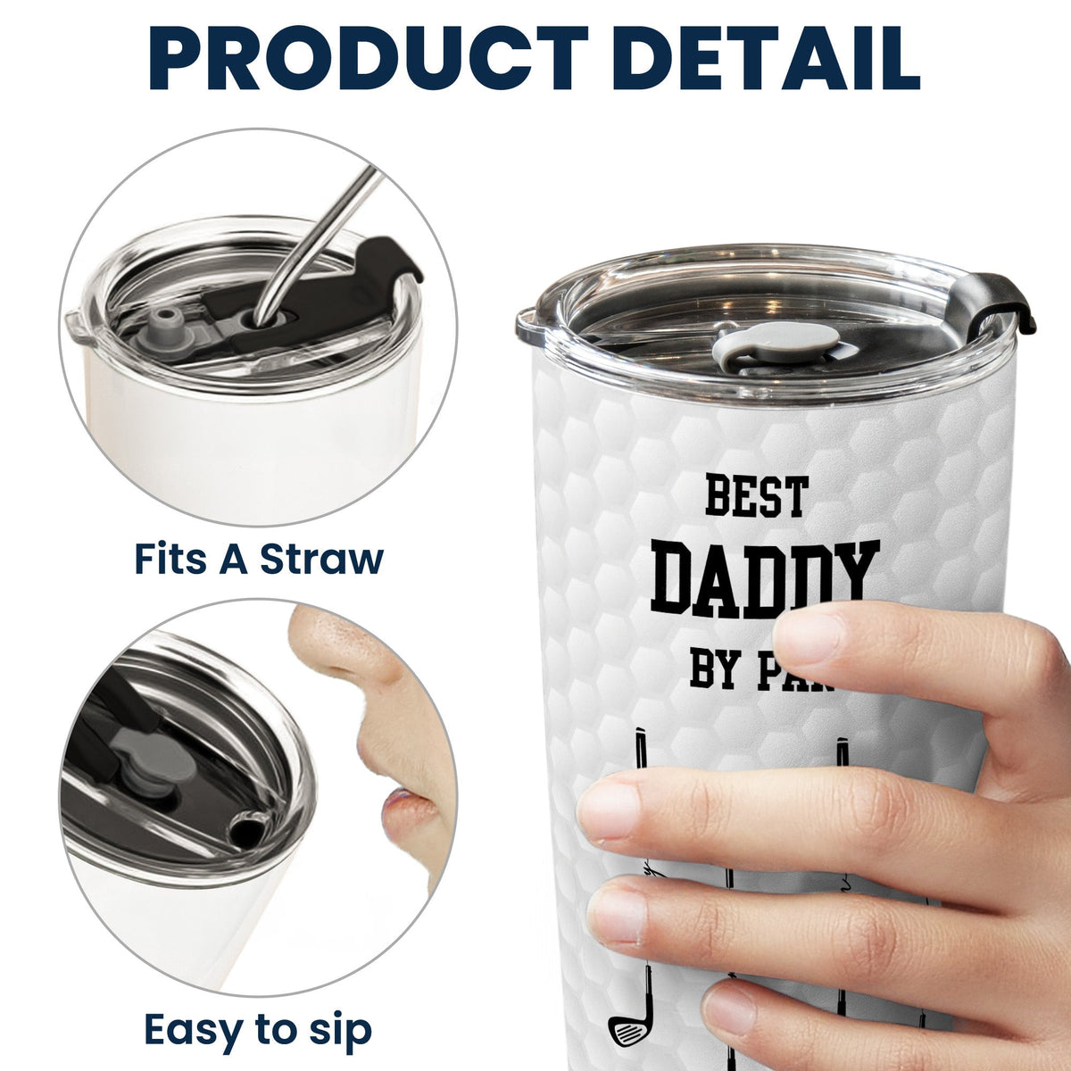 Father's Day Gifts, Best Dad By Par, Best Grandpa By Par - Personalized Tumbler