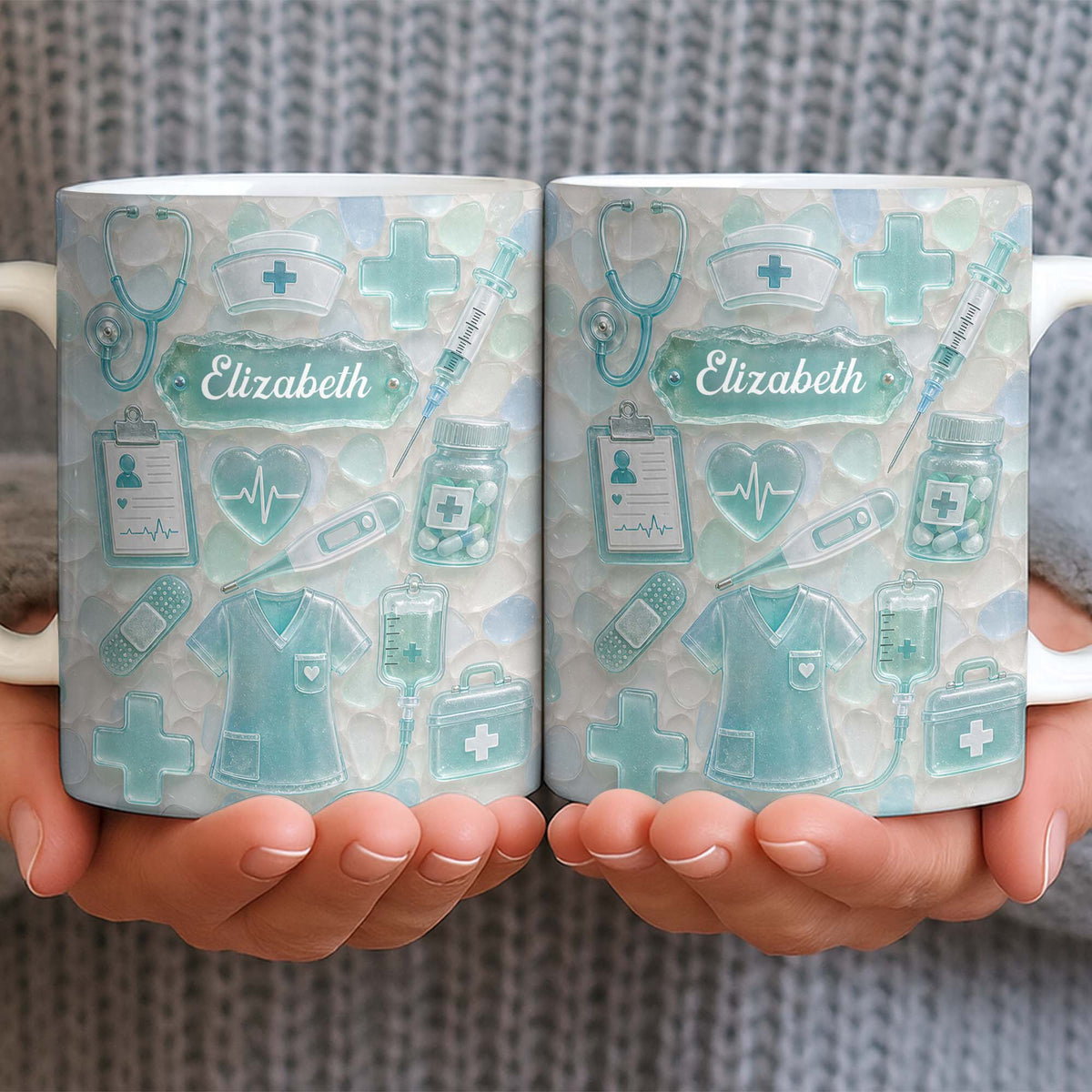 Dedicated Nurse Sea Glass - Personalized Mug - Gift For Nurse Lovers