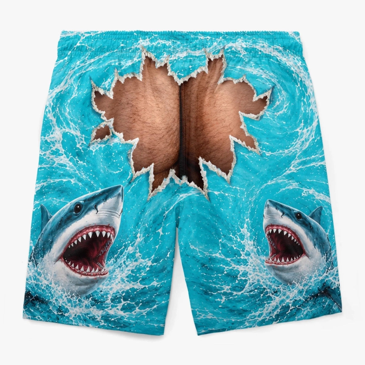 Custom Funny Men Swim Trunks - Personalized Birthday Gifts For Husband, Son, Grandson, Brother, Grandpa, Dad, Yourself - Watch Out For Sharks
