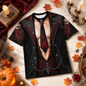 Printed Classic Shirt -  Smiling Pumpkin King Design, Unique Halloween Gift for Dad