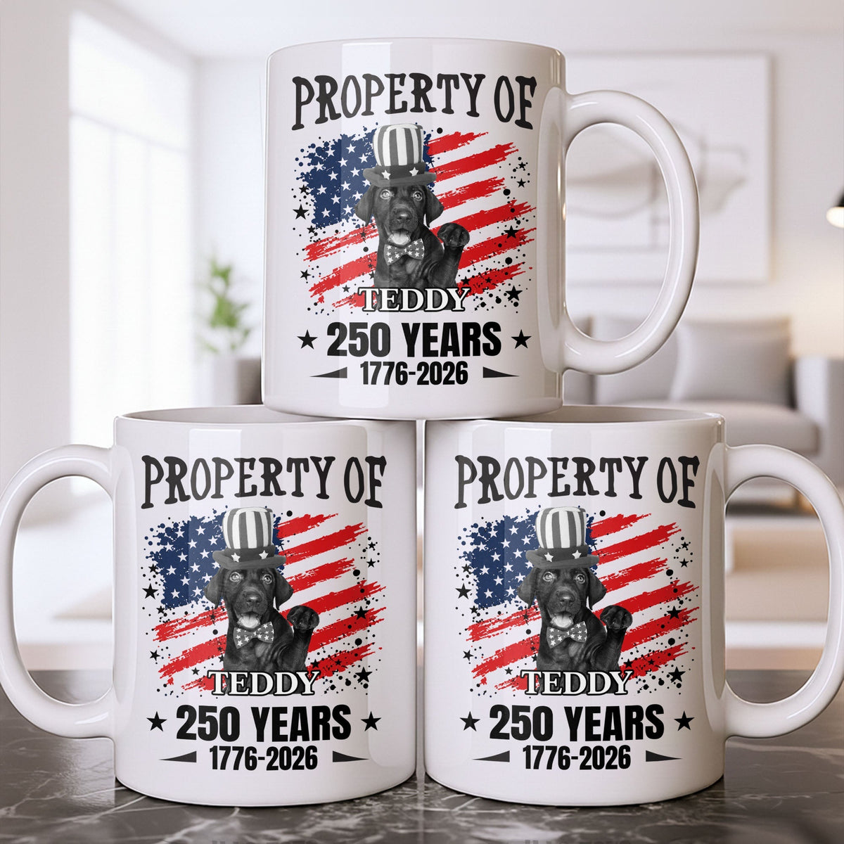 Property Of Patriotic Dog Coffee Mug, Gift For Dog Lovers