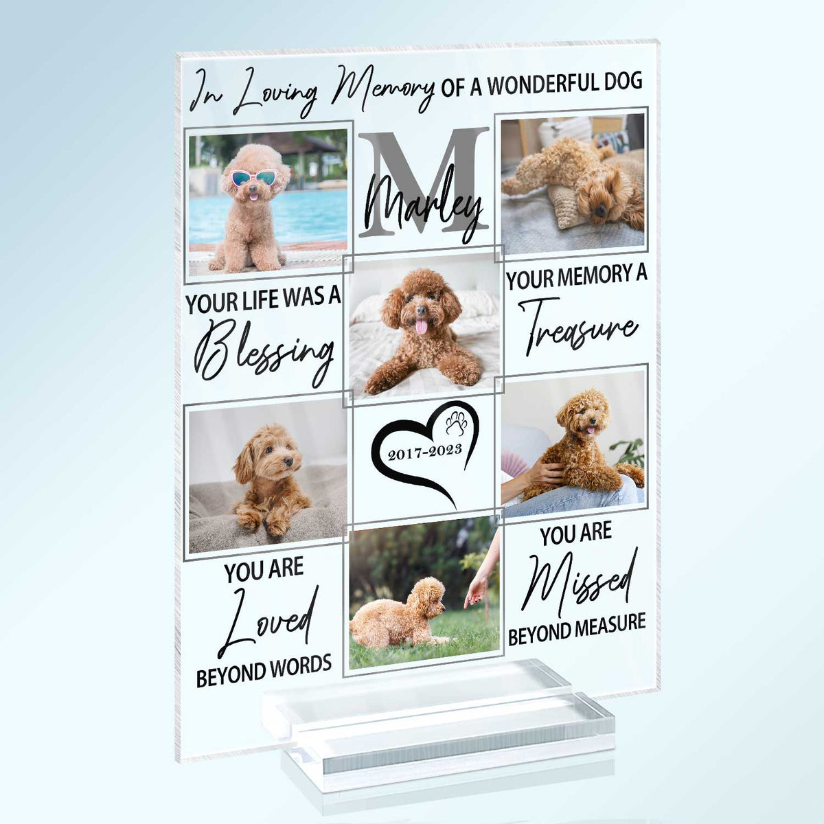 Custom Photo In Loving Memory Of A Wonderful Dog - Pet Memorial Gift, Sympathy Gift - Personalized Vertical Rectangle Acrylic Plaque