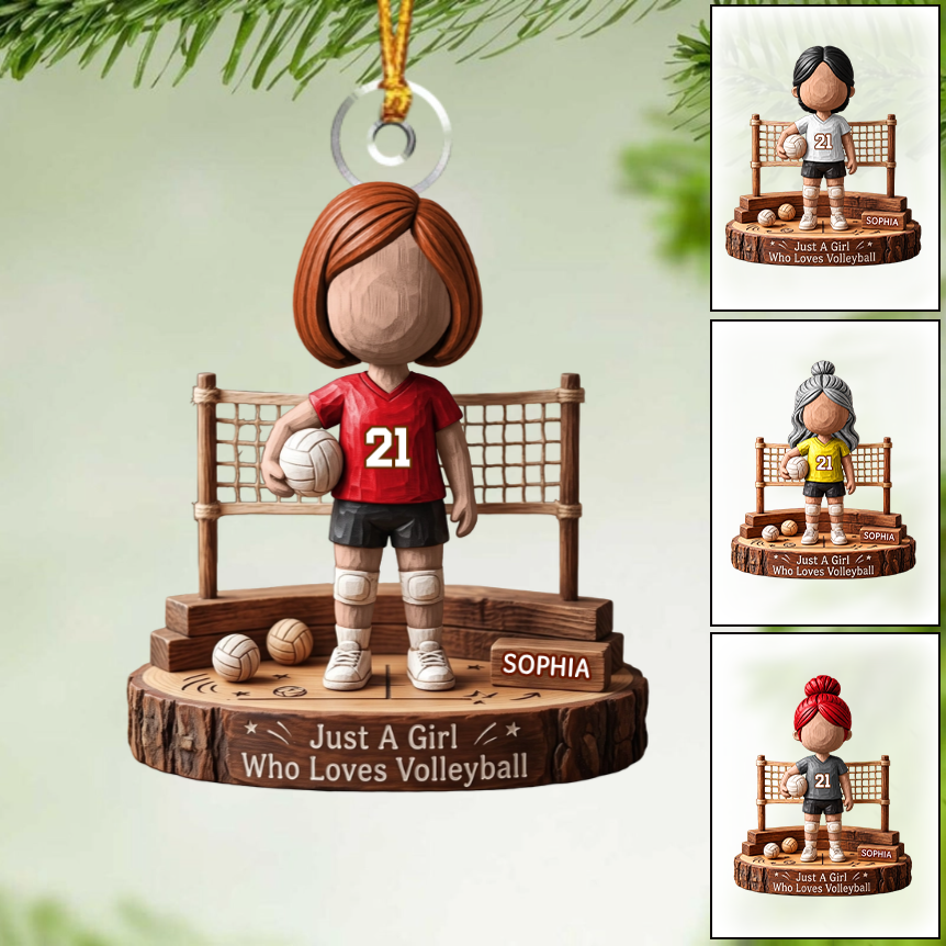 Personalized Volleyball Girl Christmas Ornament - Gifts For Volleyball Lovers