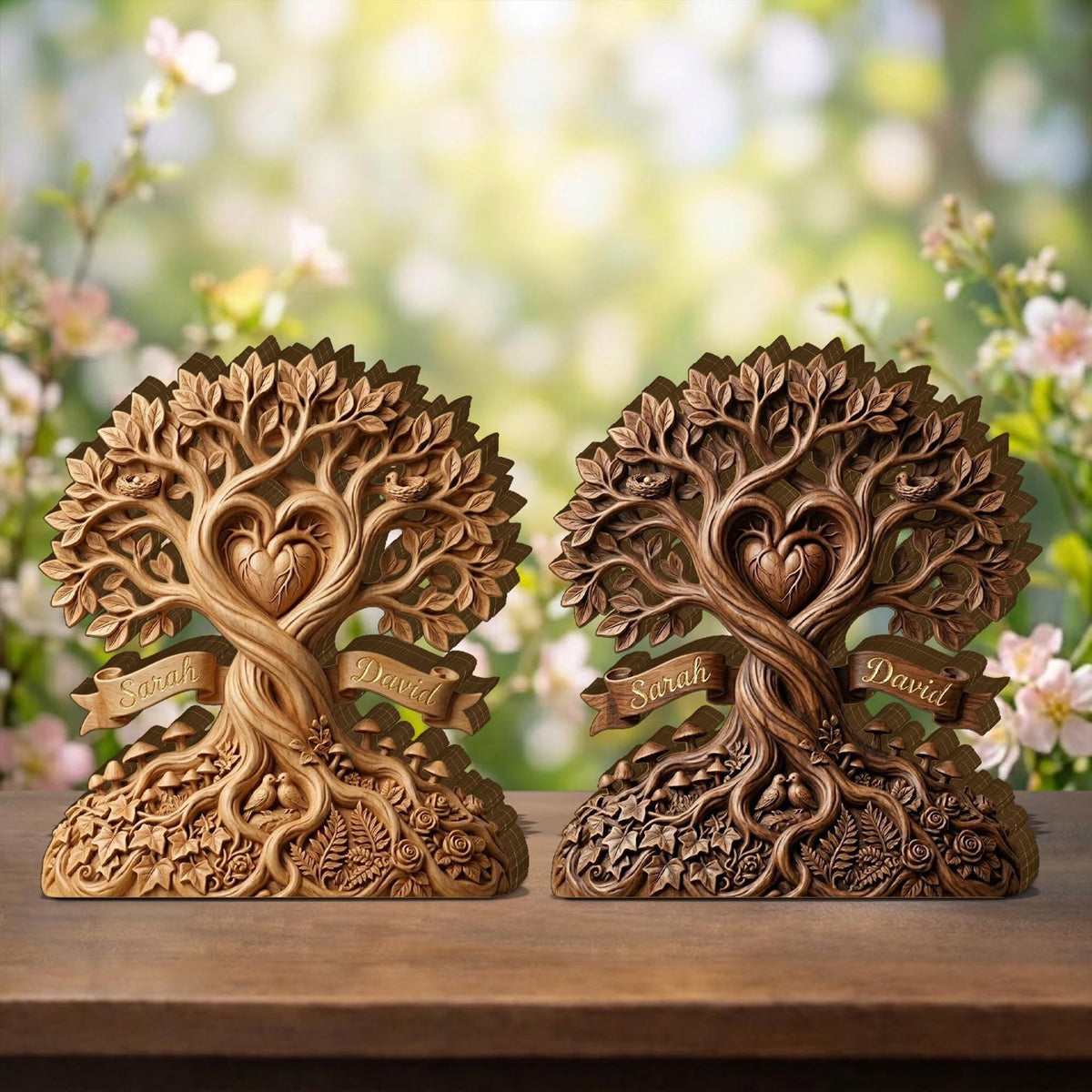 Personalized Couple Tree Wooden Plaque - Wedding Gift, Anniversary Gift