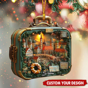 Personalized Traveling Suitcase Ornament