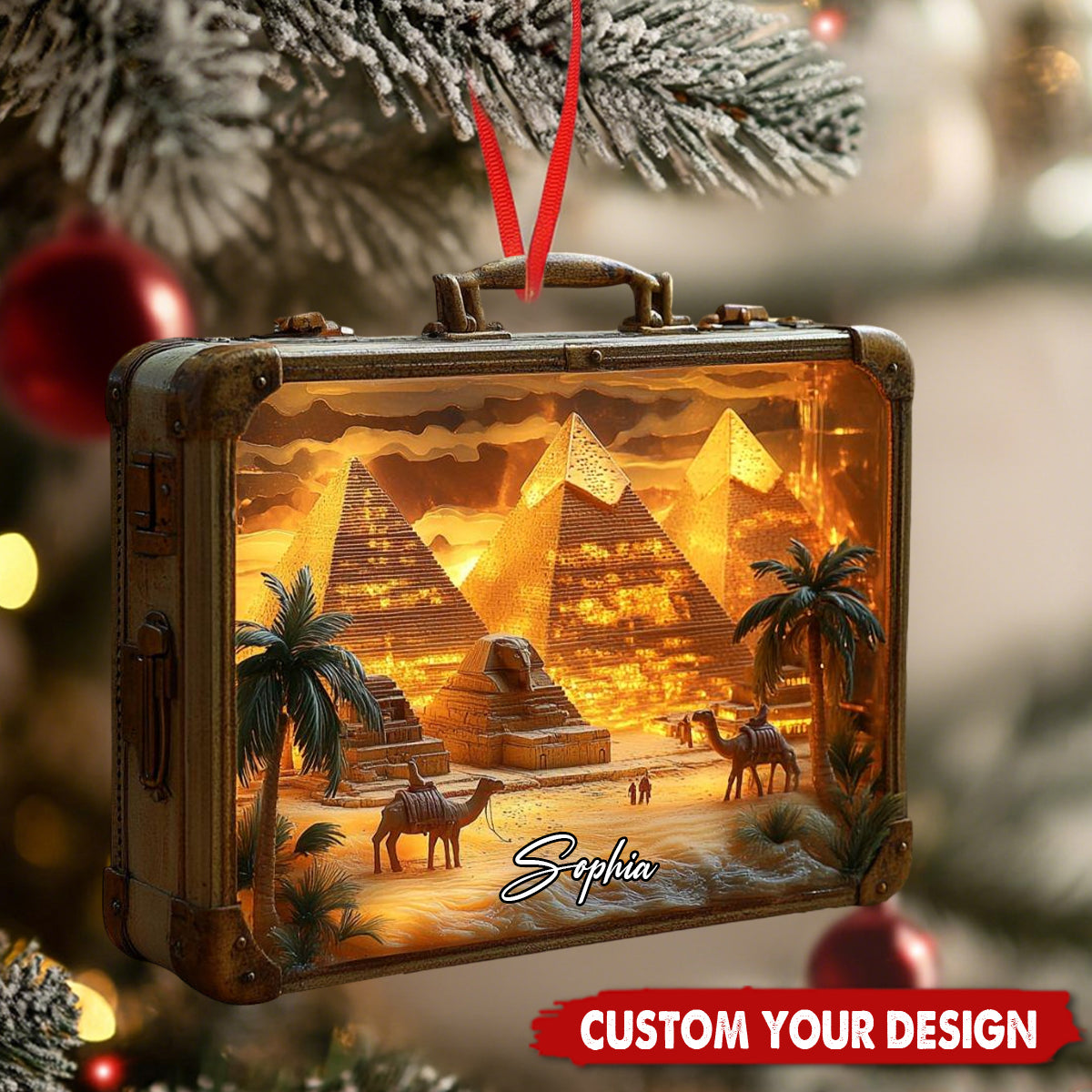 Personalized Traveling Suitcase Ornament