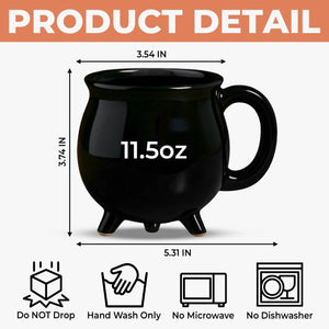 Witching You A Wicked Brew - Personalized Witch Cauldron Mug - Halloween Birthday Gifts For Besties, Sisters, BFF, Family, Yourself