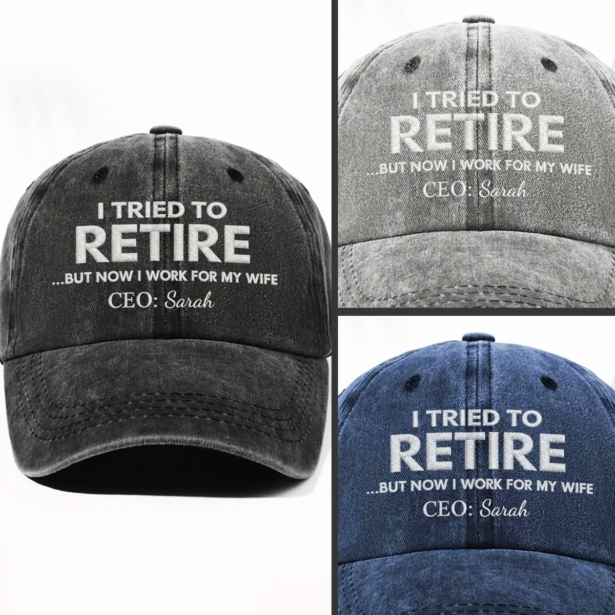I Tried To Retire - Personalized Cap, Gift For Husband,Wife,Couple