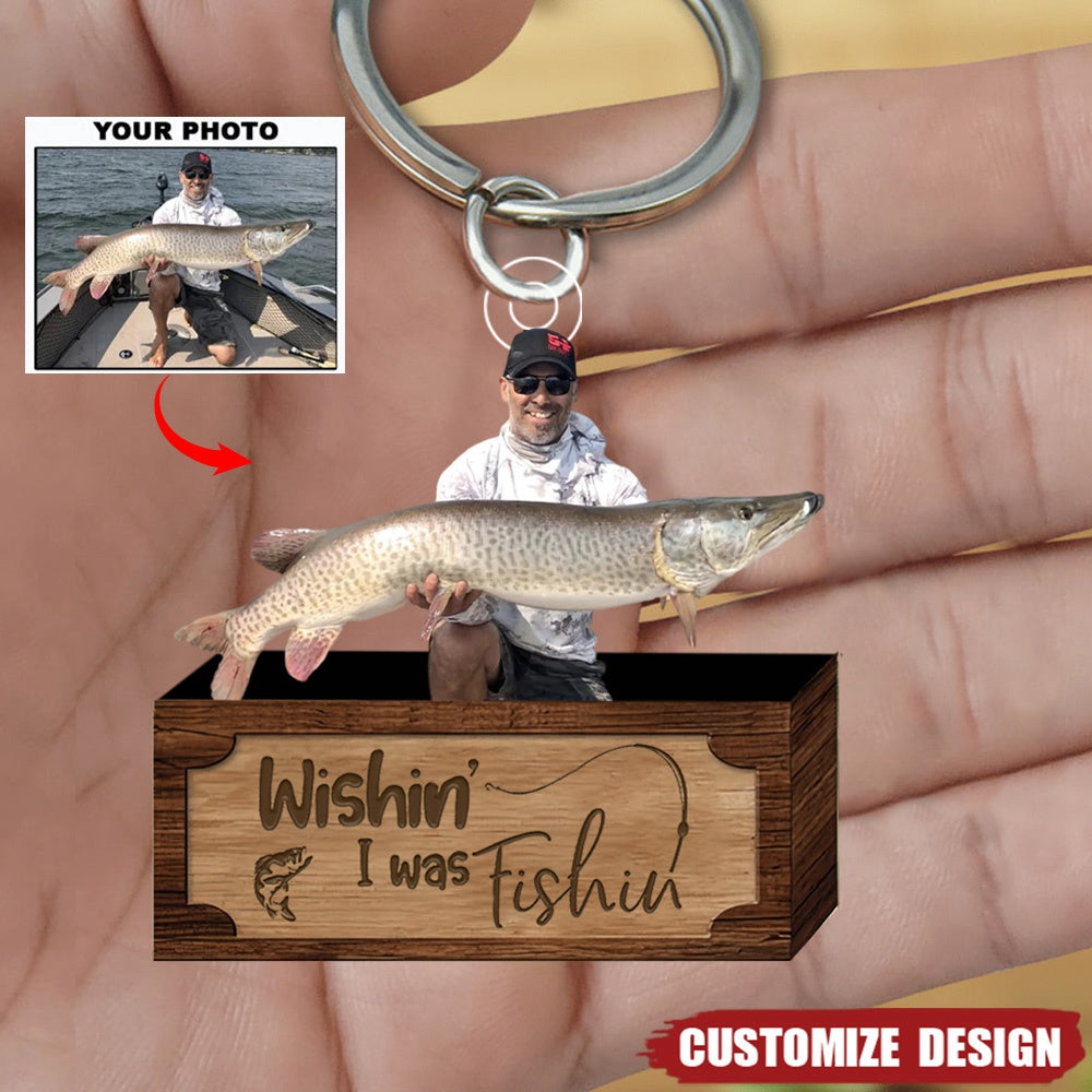 Personalized Photo Mica Fishing Keychain - Gift For Fishing Lovers, Fi ...