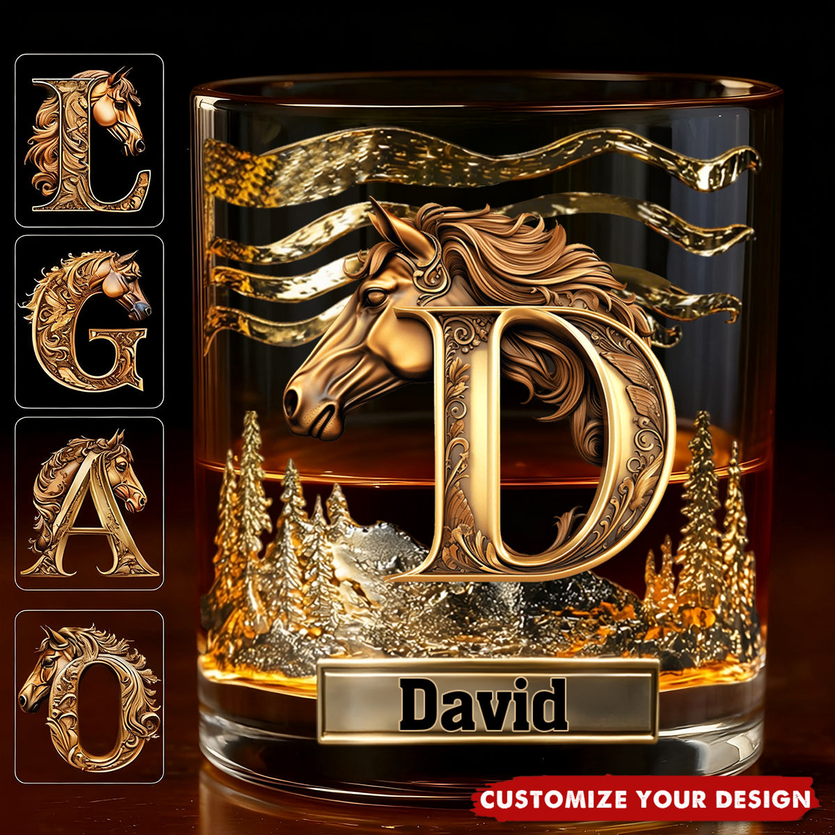 Love Horses - Personalized Horse Whiskey Glass