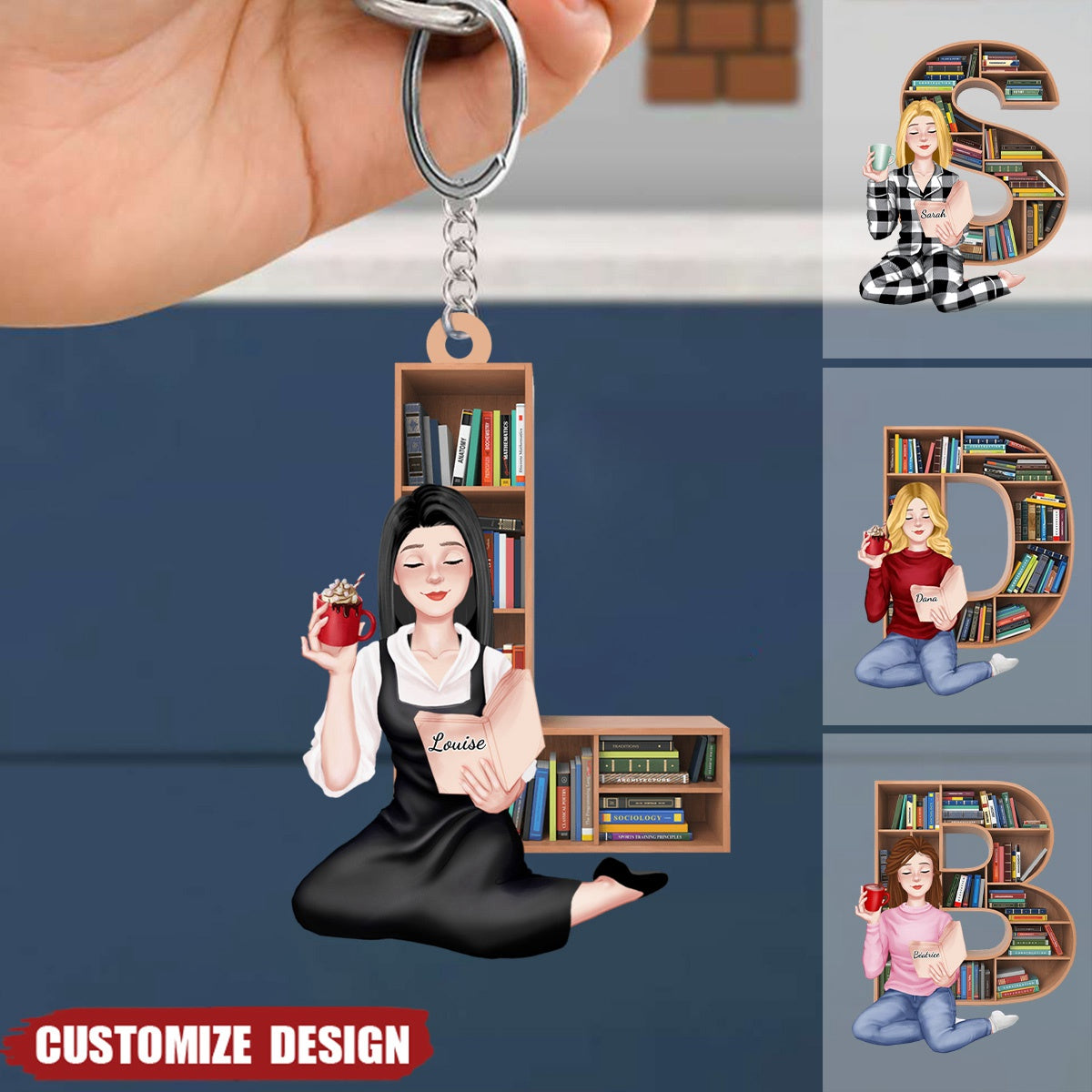 Just A Girl Who Loves Books, Personalize Keychain, Gifts For Book Lover