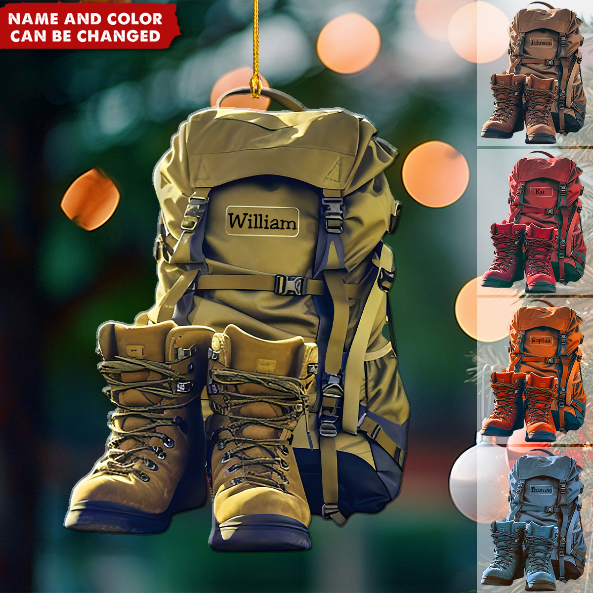 New Release Personalized Hiking Acrylic Christmas Ornament, Gift For Hiking,Camping Lovers