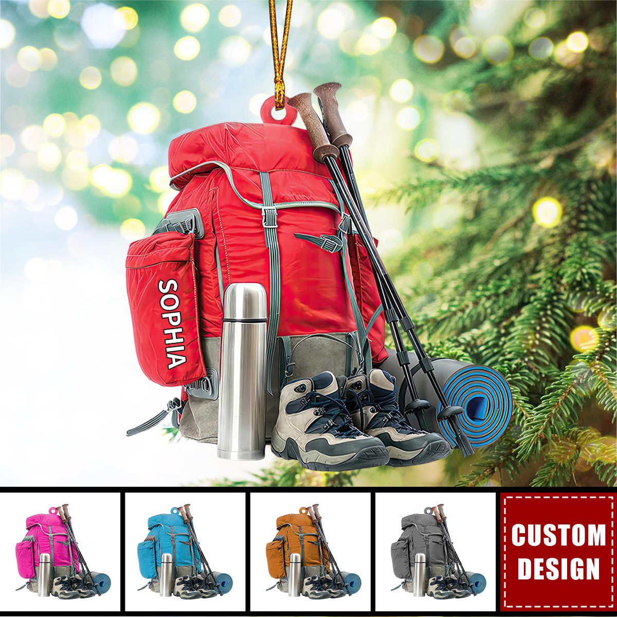 Personalized Hiking Ornament, Gift For Hiking Lovers - New Release