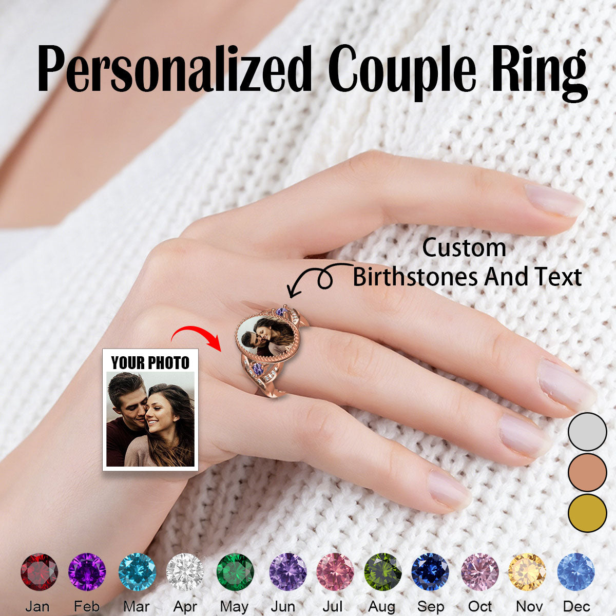 Forever Love-Personalized Couple Photo Ring