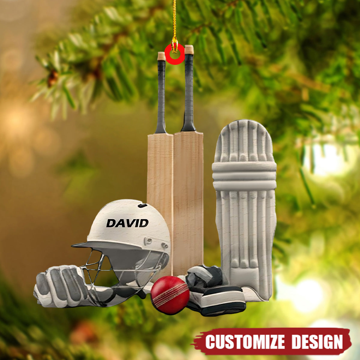 Personalized Cricket Set Ornaments Gift for Cricket Lover - 2024 New Release