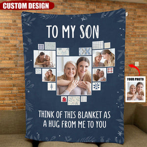 Think Of This Blanket As A Hug From Me To You - Personalized Photo Blanket