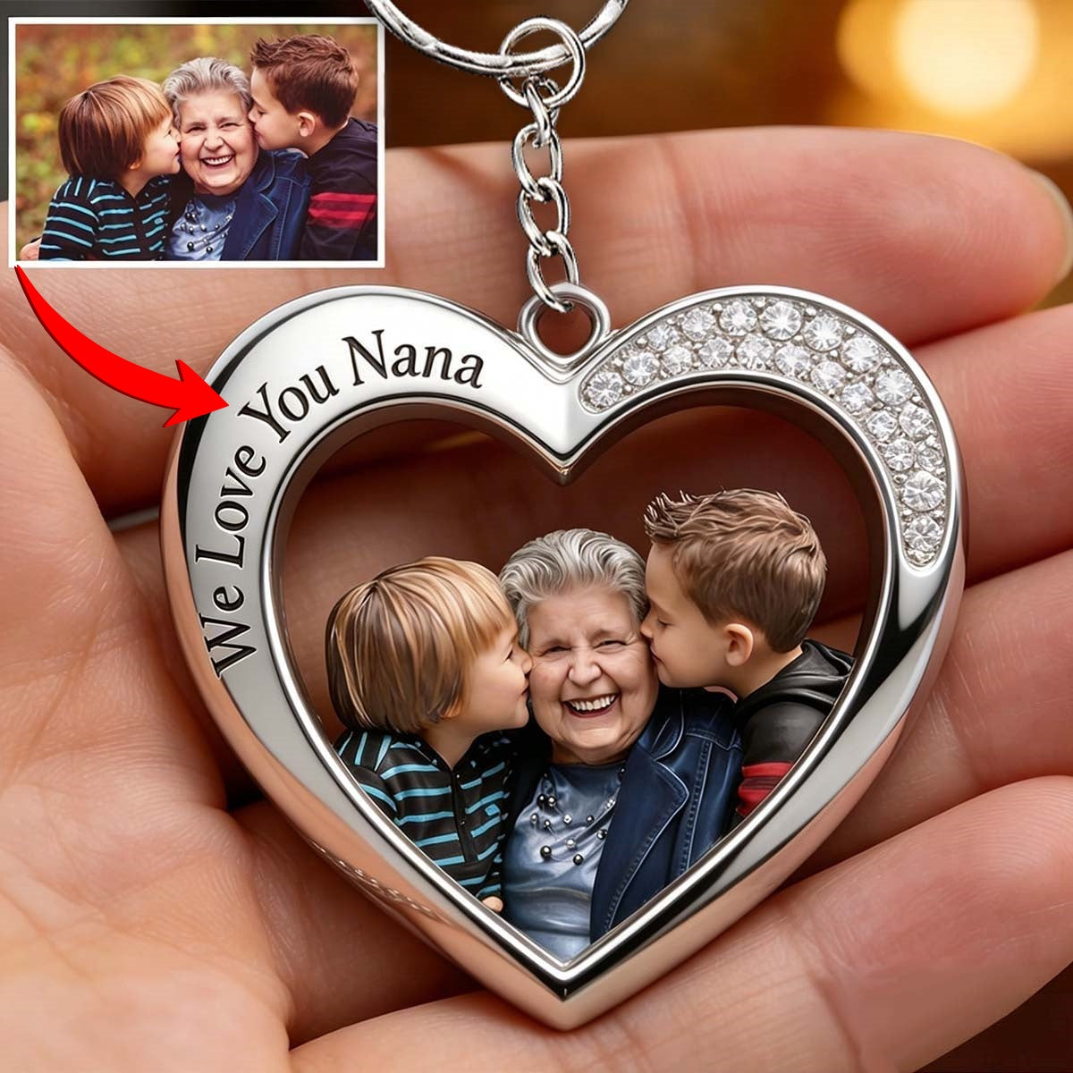 Perfect Mother’s Day Gift - Personalized Heart Custom Photo Keychain