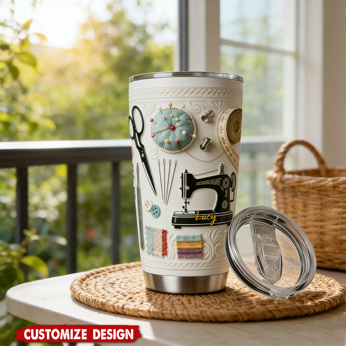 Love Sewing - Personalized Sewing Accent Mug Tumbler