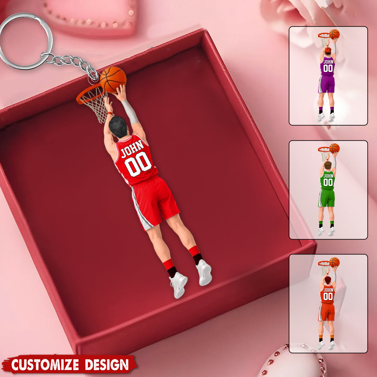 Personalized Shooting Basketball Keychain - Gift For Basketball Lovers