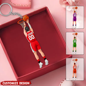 Personalized Shooting Basketball Keychain - Gift For Basketball Lovers