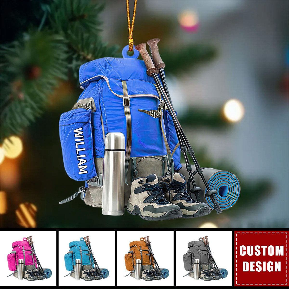 Personalized Hiking Ornament, Gift For Hiking Lovers - New Release