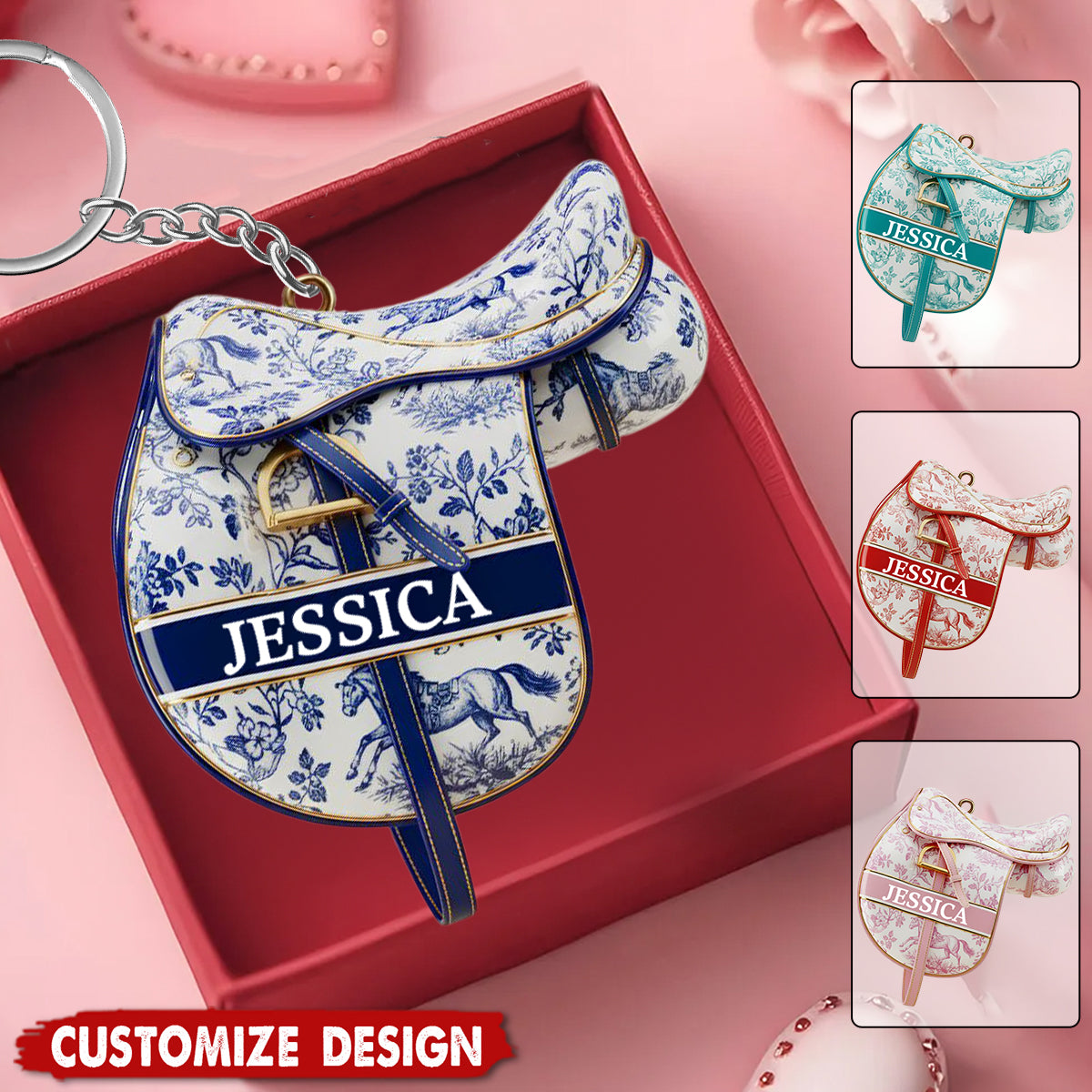 Personalized Saddle Keychain - Gift For Horse Lovers