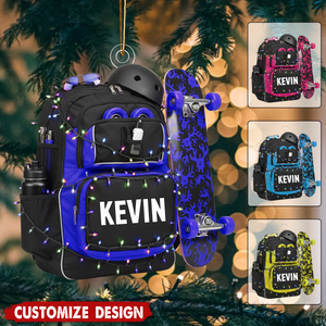 Personalized Skateboard Backpack Ornament