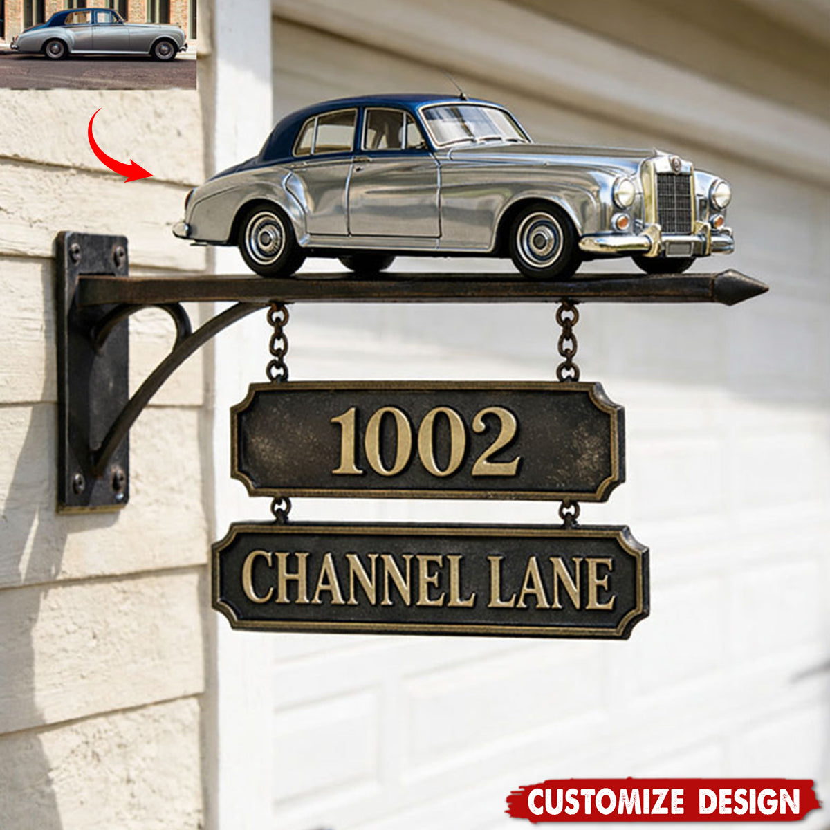 Personalized car photo themed doorplates