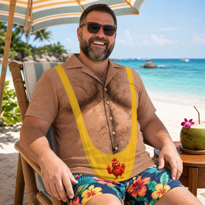 Funny 3D Hairy Chest Costume, Novelty Gag, Xmas Party Outfit Halloween - Funny Chicken - Personalized Hawaiian Shirt