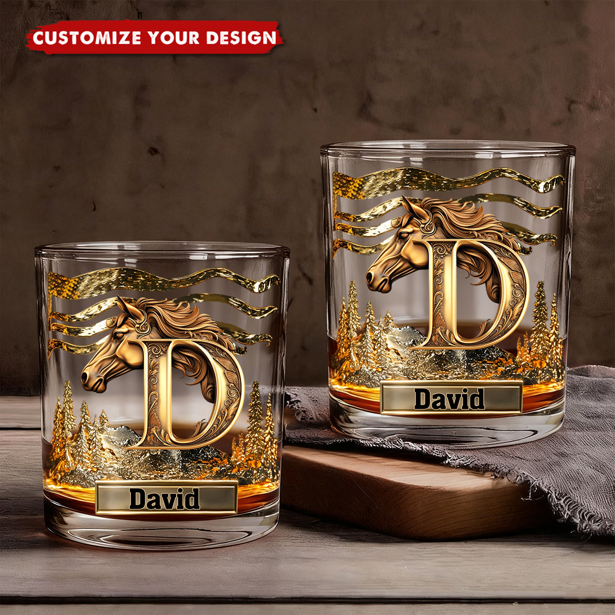 Love Horses - Personalized Horse Whiskey Glass