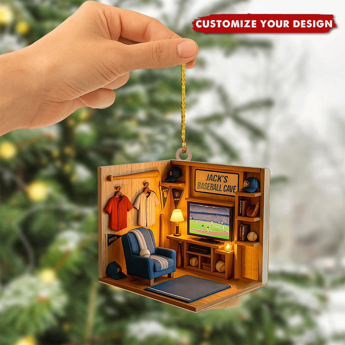 Personalized Baseball Ornament 2025, Custom Sports Fan Christmas Decoration, Baseball Lover Gift – Unique Holiday Keepsake, 2D Flat Ornament