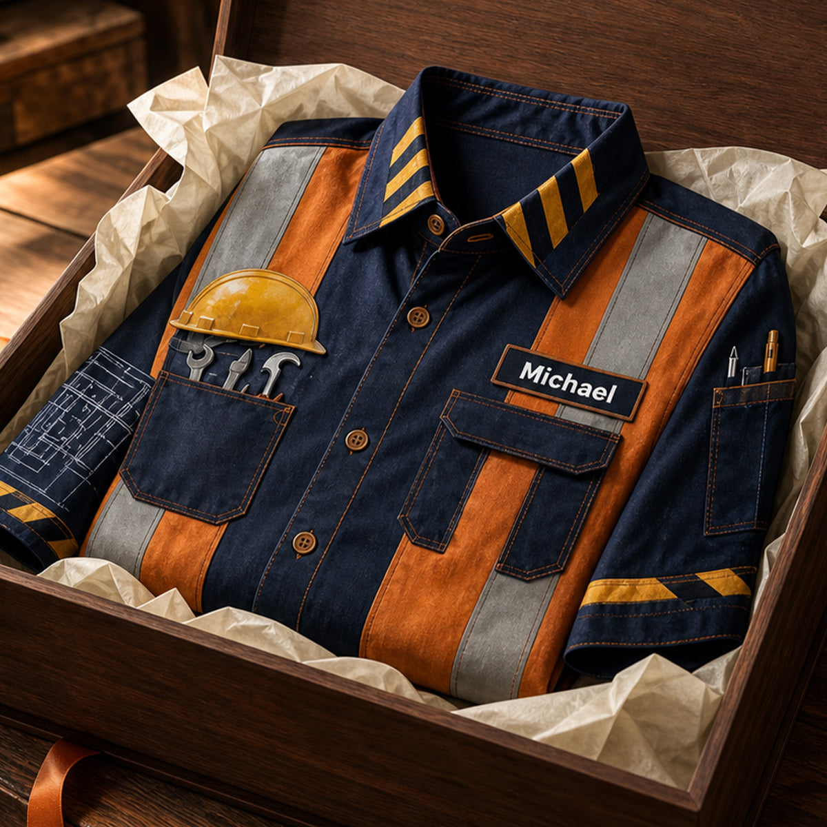 Personalized Construction Worker Hawaiian Shirt,Halloween Party Outfit