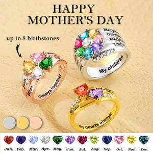 Personalized Birthstones Rings-Mother's Day Gift