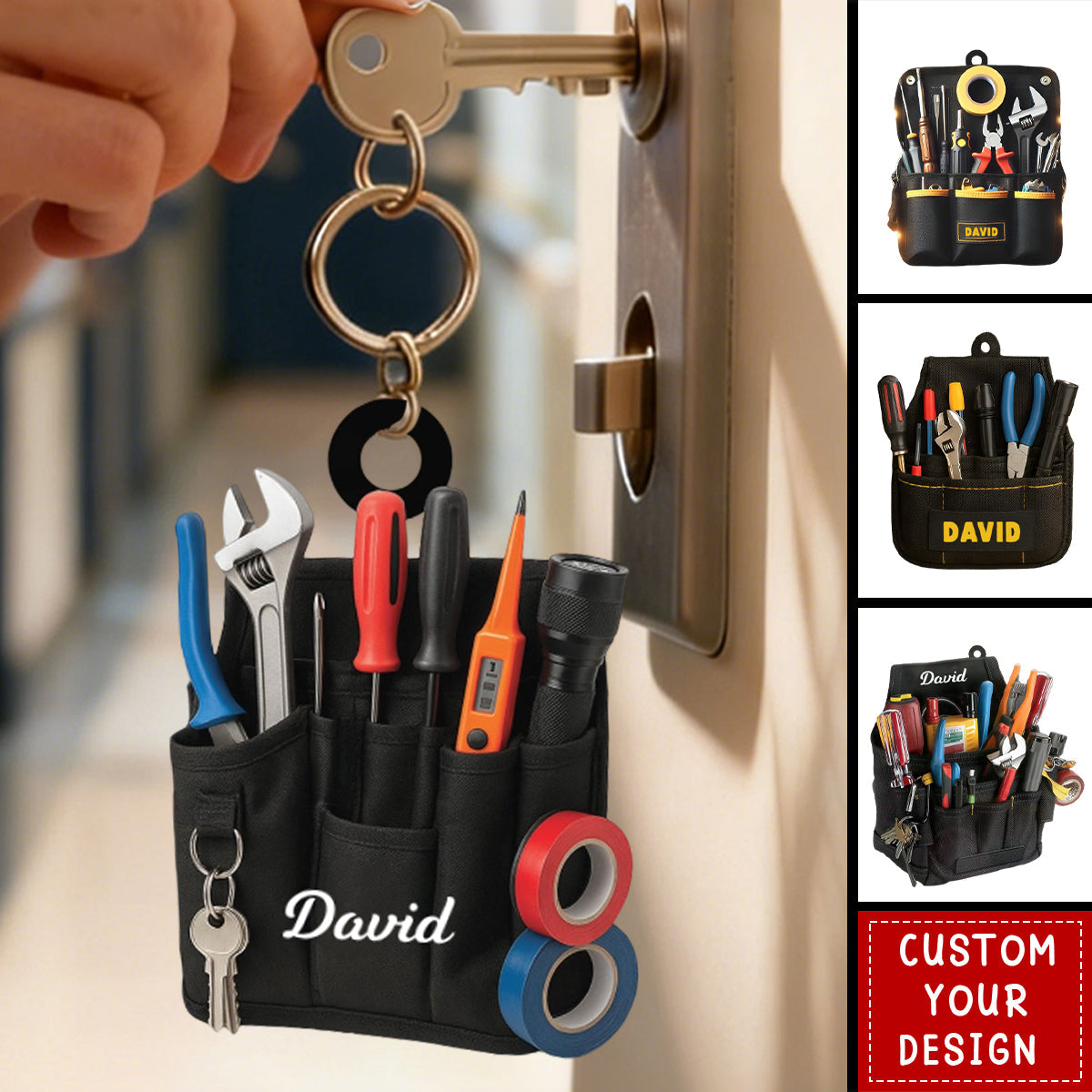 Personalized Electrician Tool Bag Keychain - Gift For Electrician, Electrician Lover Gift