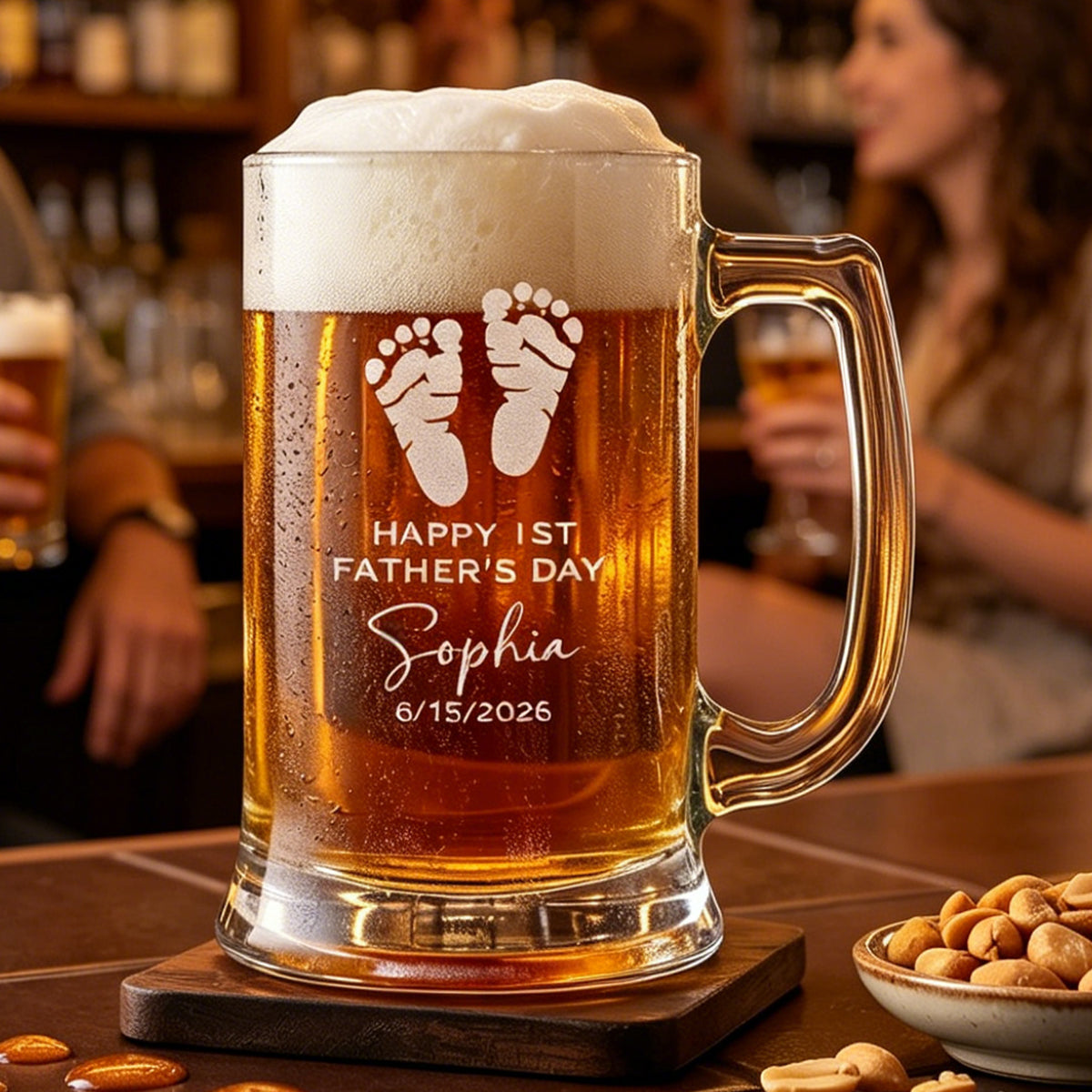 Personalized First Father's Day Beer Glass – Custom New Dad Gift