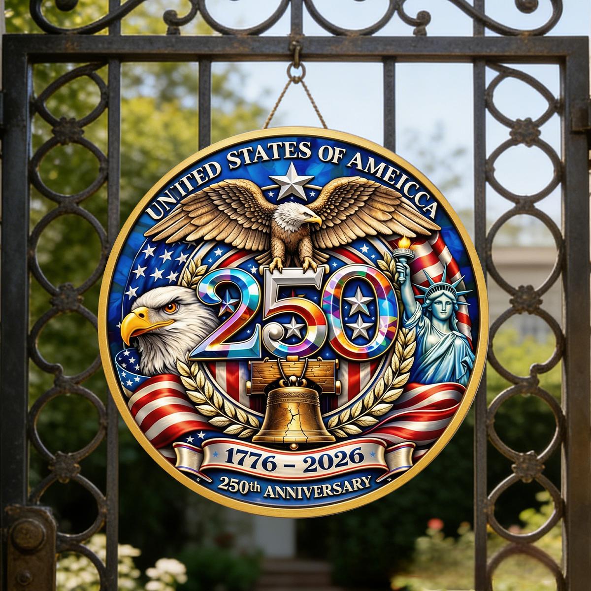 US 250th Anniversary Patriot Wood Sign