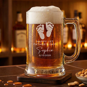 Personalized First Father's Day Beer Glass – Custom New Dad Gift