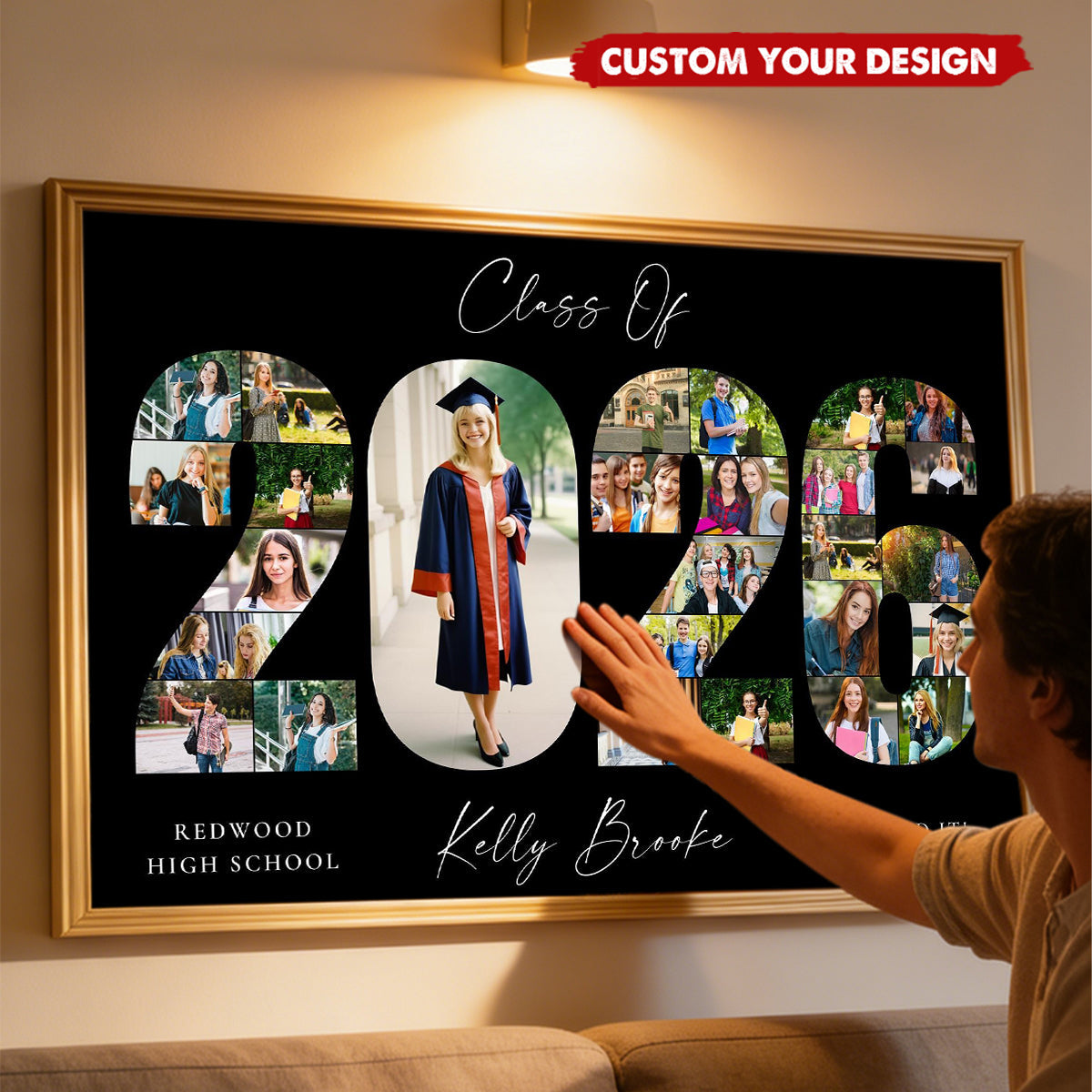 Personalized 2026 Graduation Photo Collage Poster, Class of 2026, Graduation Gift for Seniors