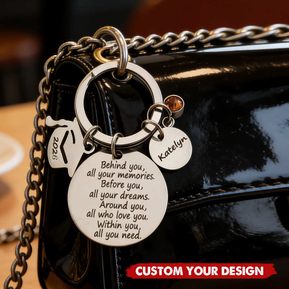 Personalized 2026 Graduation Keepsake: Gold /Silver Stainless Steel Keychain