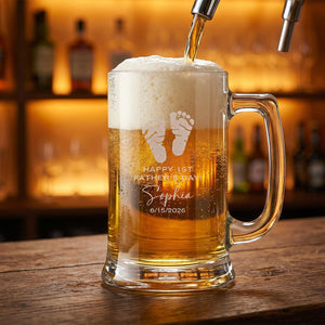 Personalized First Father's Day Beer Glass – Custom New Dad Gift