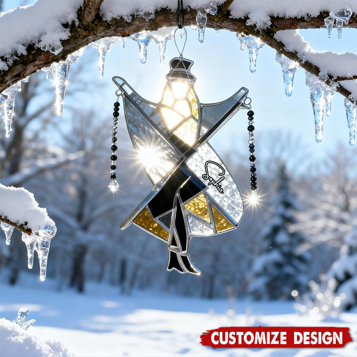 Personalized Boho Dancing Lady Suncatcher