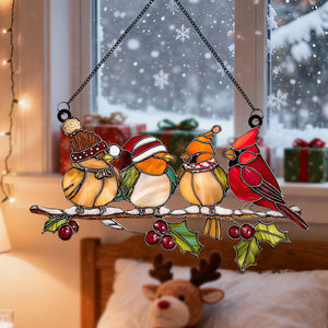 Christmas Birds Acrylic Window Suncatcher Ornament-Gift For Bird Lover