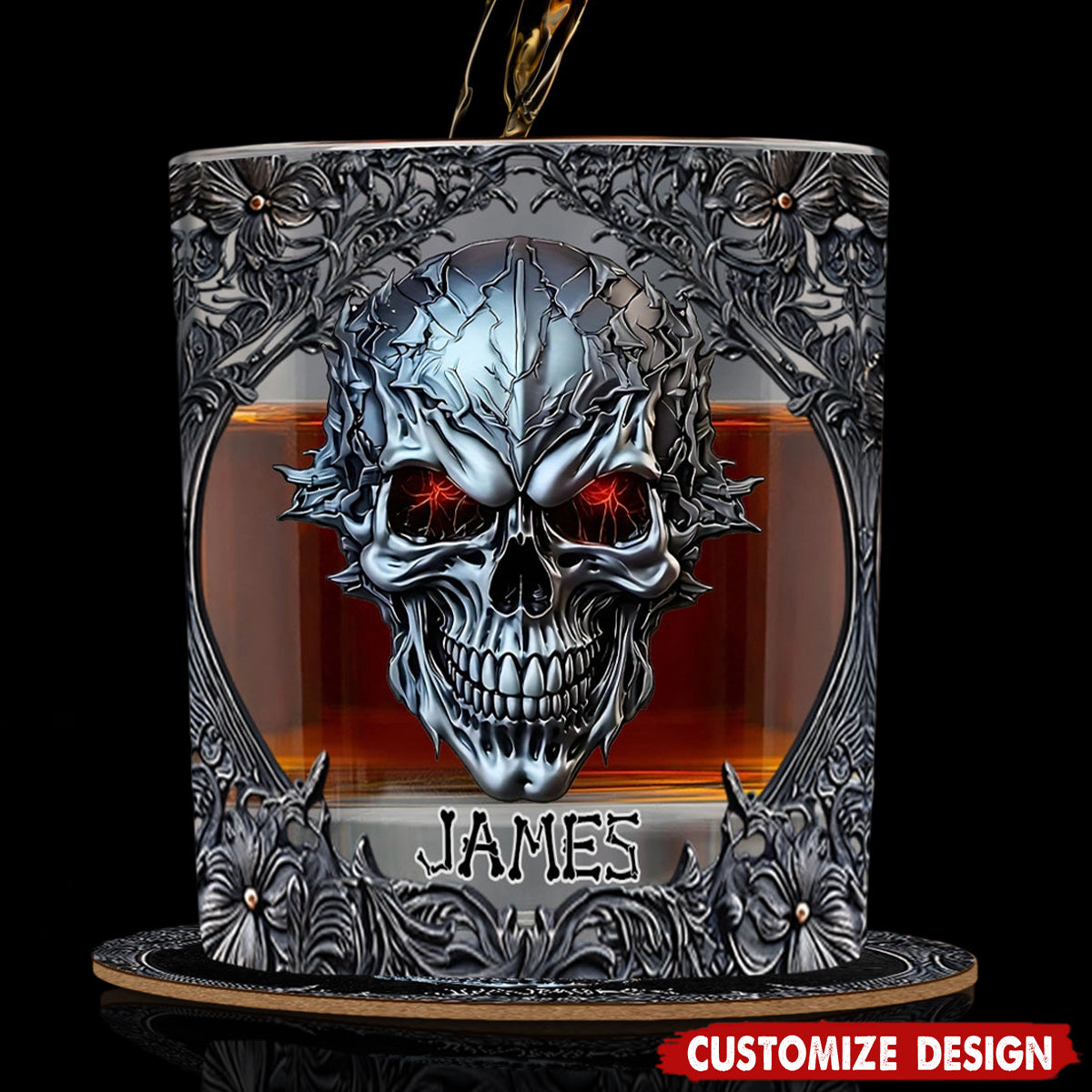 Cool Skull - Personalized Skull Whiskey Glass