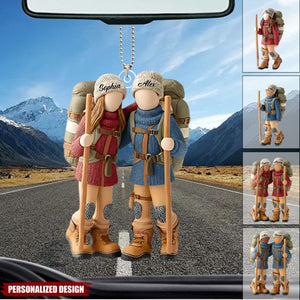 Hiking Partners For Life-Personalized Hiking Transparent Car Ornament
