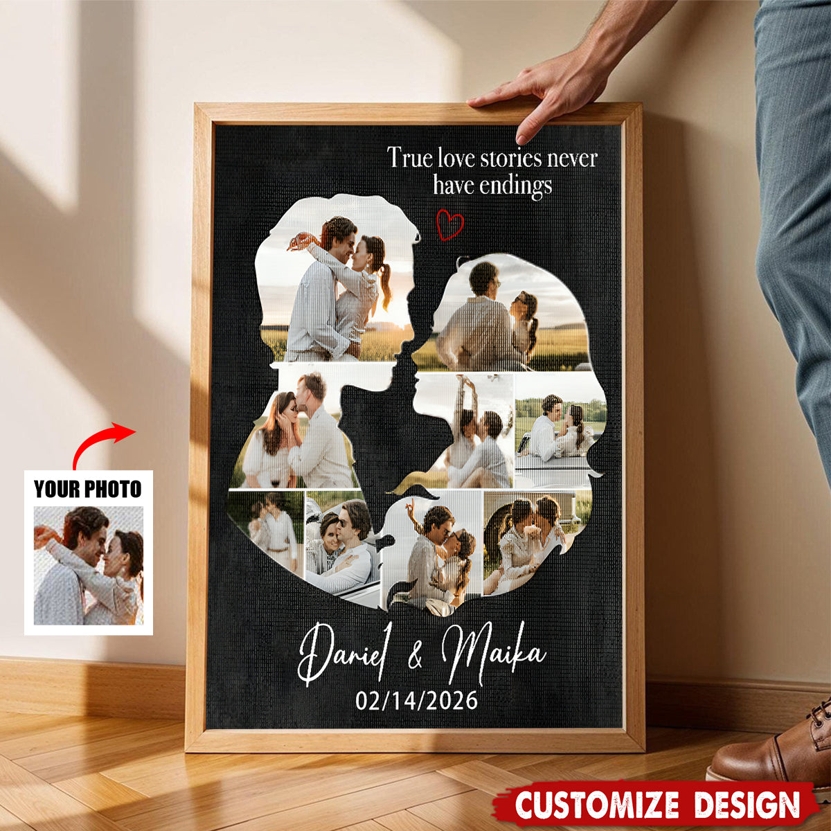 Personalized Couples Canvas Poster - Gift For Husband Wife, Couples